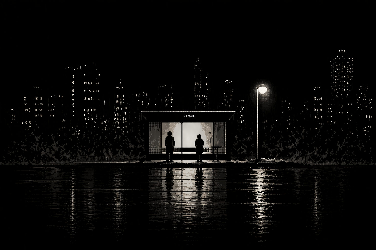 Parada nocturna sin lluvia